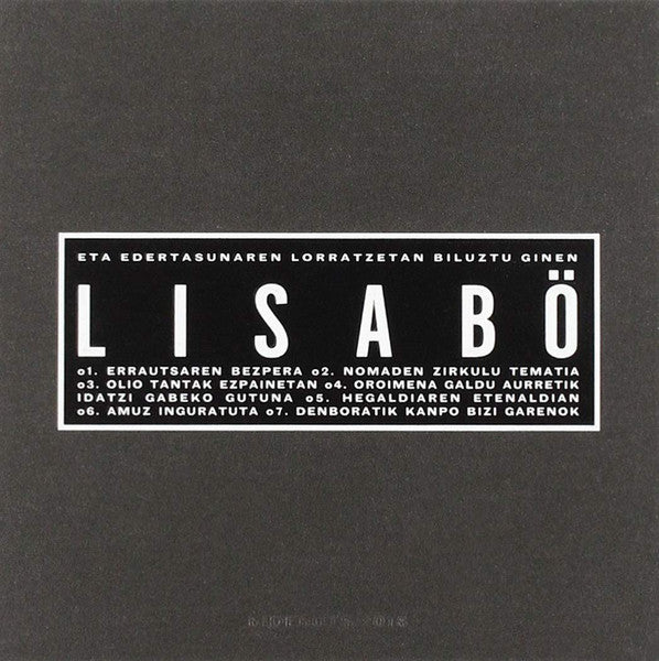 Lisabö - Eta Edertasunaren Lorratzetan Biluztu Ginen - CD