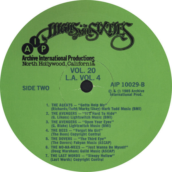 VARIOS LP Highs In The Mid Sixties Volume 20: L.A. Part 4