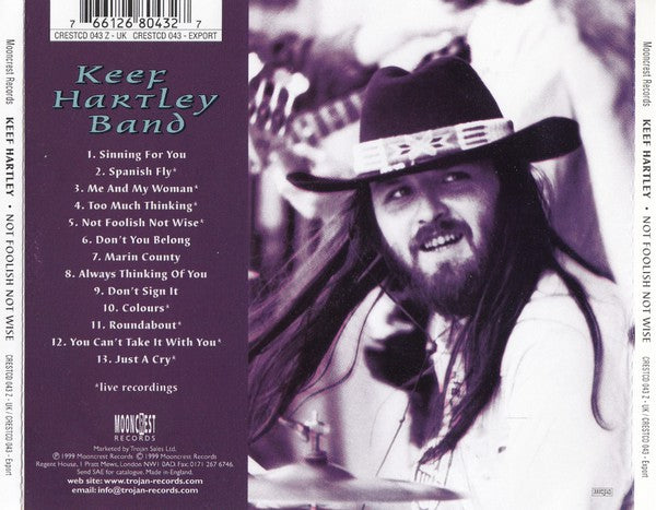 KEEF HARTLEY BAND CD Not Foolish Not Wise
