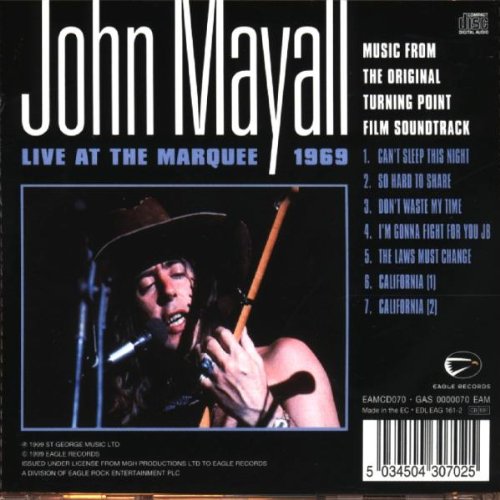 JOHN MAYALL CD Live At The Marquee 1969