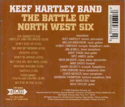 KEEF HARTLEY BAND CD Battle Of North West Six