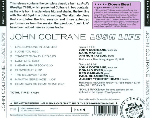 JOHN COLTRANE CD Lush Life