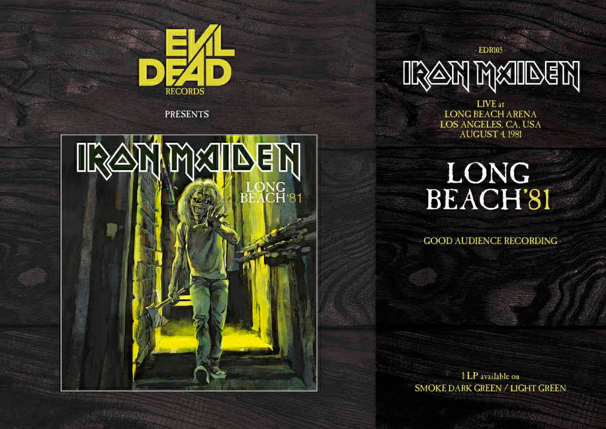 IRON MAIDEN LP Long Beach '81 (Smoke Dark Green Coloured Vinyl)