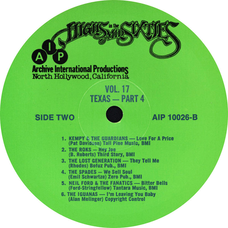 VARIOS LP Highs In The Mid Sixties Volume 17: Texas Part 4