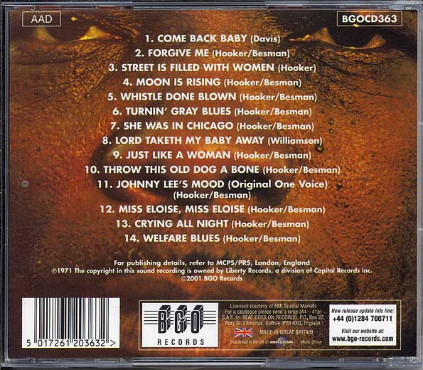 JOHN LEE HOOKER CD Coast To Coast Blues Band