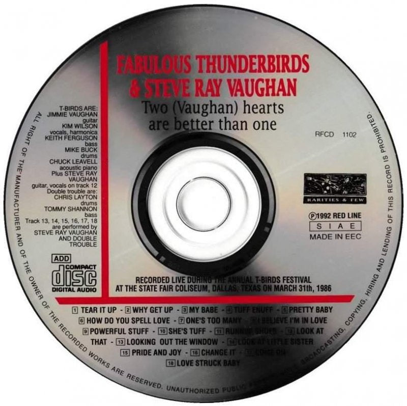 STEVIE RAY VAUGHAN CD Two (Vaughan) Hearts Are Better Than One