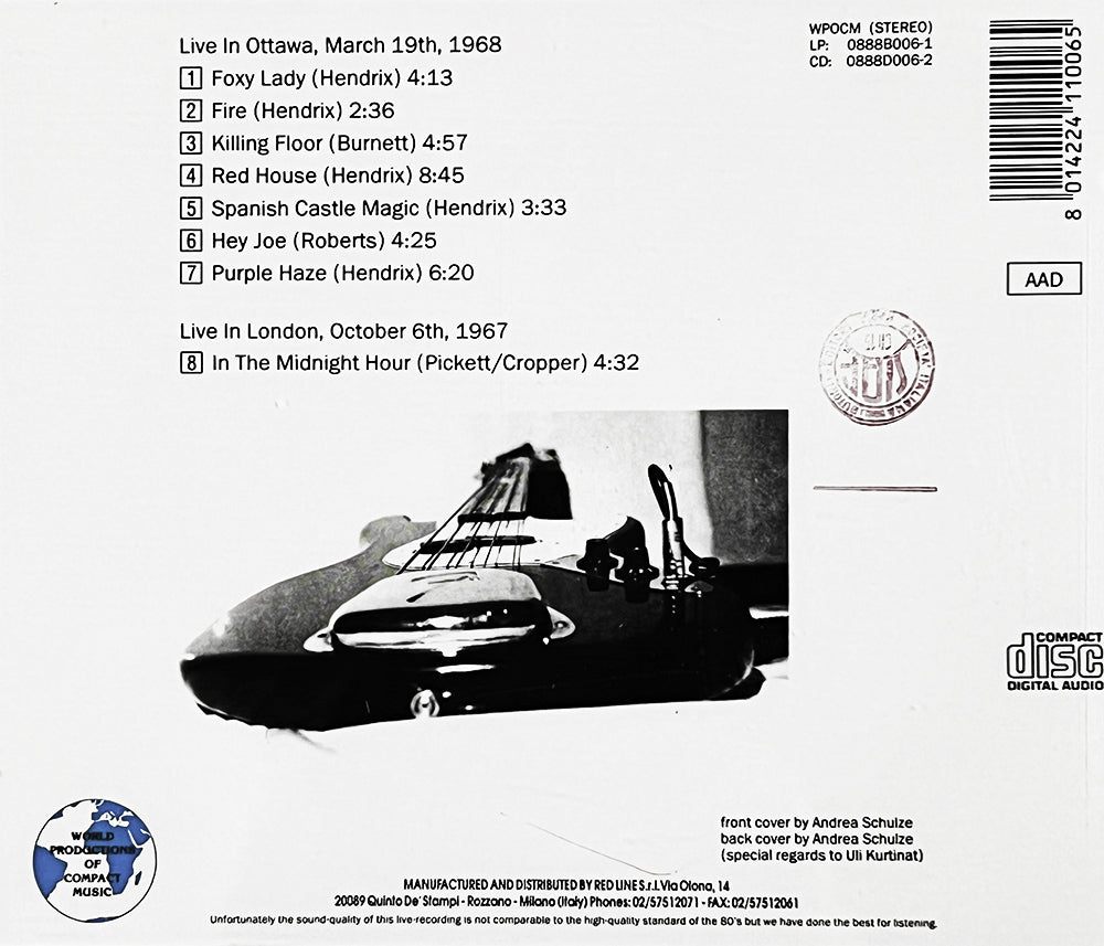 JIMI HENDRIX CD Canadian Club