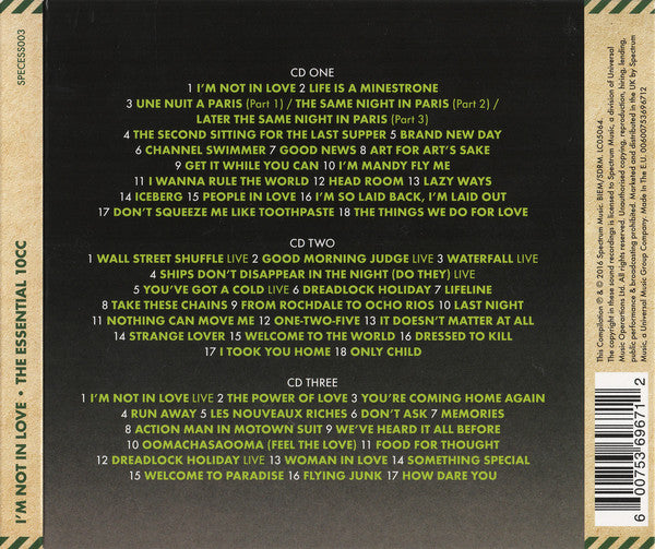 10CC CD I'm Not In Love: The Essential