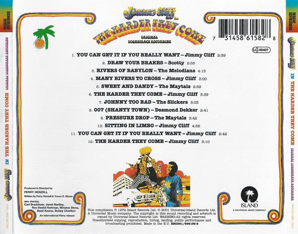 JIMMY CLIFF CD The Harder They Come - Original Soundtrack Recording