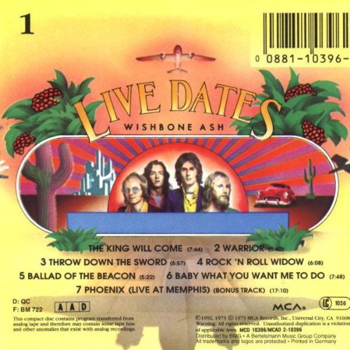 Wishbone Ash - Live Dates - 2xCD - CDs Muy Buen Estado / Portada Muy Buen Estado (VG+/VG+)