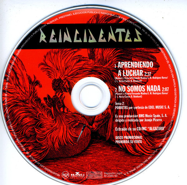 Reincidentes – Learning To Fight - CD, Single, Promo, PVC Bag - 1999 - RCA – 74321 653552, BMG Spain – 74321 653552