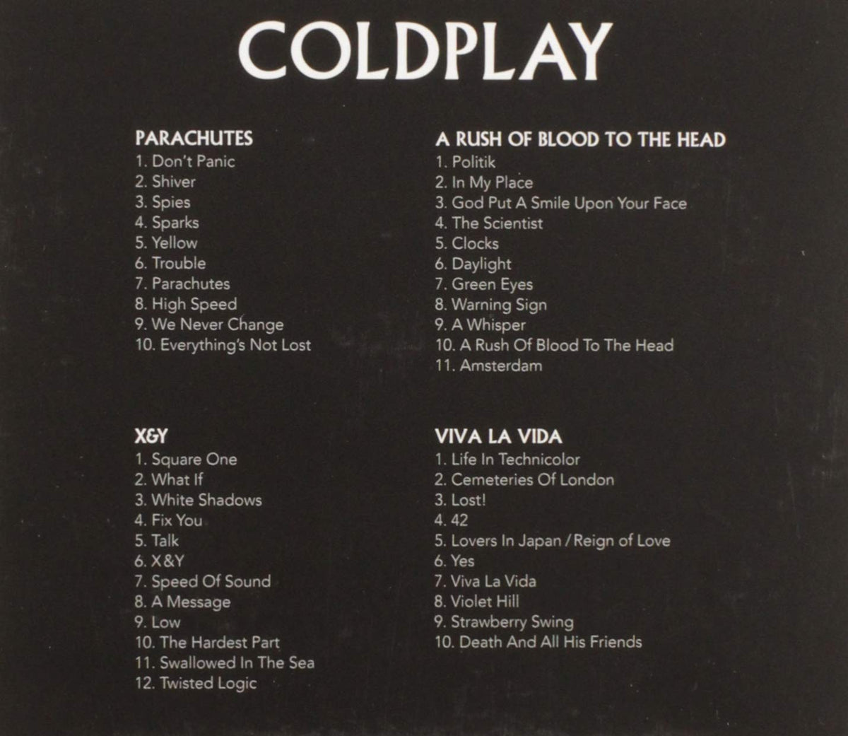 Coldplay - 4CD Catalogue Set - 4xCD Box Set