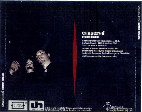 Censored – System Disease - CD - CD Como Nuevo / Portada Como Nueva (M-/M-)