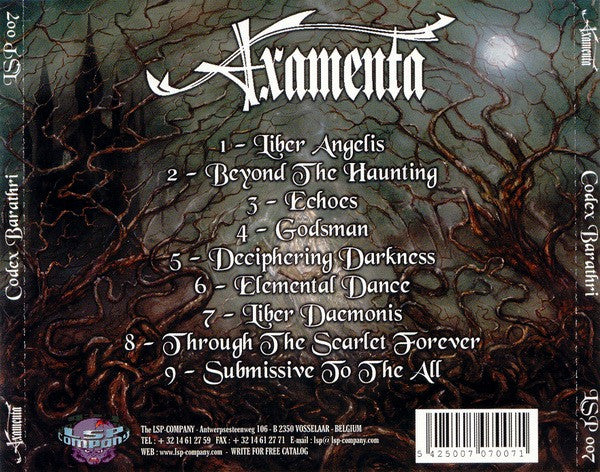 Axamenta – Codex Barathri - CD -2001 - LSP Company – LSP 007