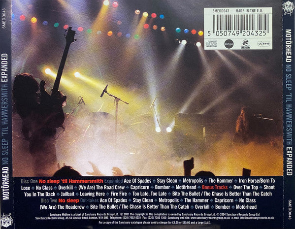 Motörhead – No Sleep 'til Hammersmith (2-CD Complete Edition) - 2xCD - Como Nuevo / Like New (M- / M-)
