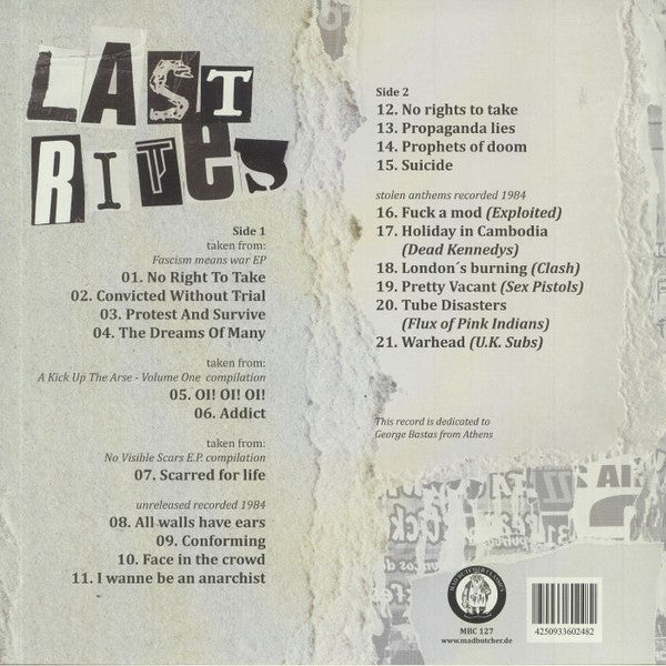 Last Rites - Outtakes & Who Knows? (LP, Comp)
