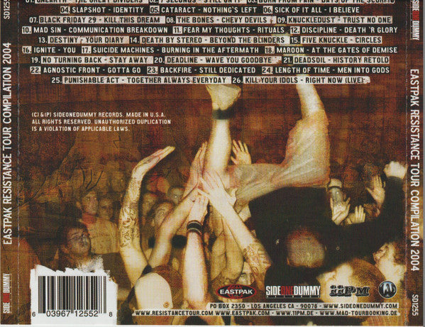 Eastpak Resistance Tour Compilation 2004 - CD - 2004 - SideOneDummy Records – SD1255 - NEW - SEALED.