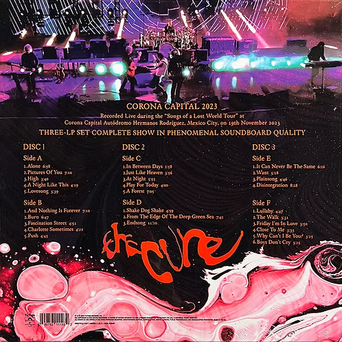THE CURE 3xLP BOX SET Corona Capital 2023 (Green, White & Red Coloured Vinyl)