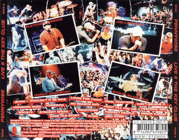 Pennywise – Live @ The Key Club - CD - 2000 - Epitaph – 6598-2 - NUEVO / PRECINTADO - NEW / SEALED.