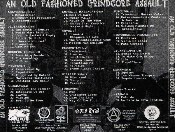 An Old Fashioned Grindcore Assault Compilation - CD - NEW – SEALED.