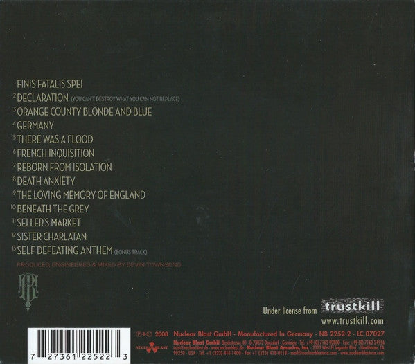 Bleeding Through – Declaration - CD - Slipcase - Nuclear Blast – NB 2252-2, Nuclear Blast – 27361 2252