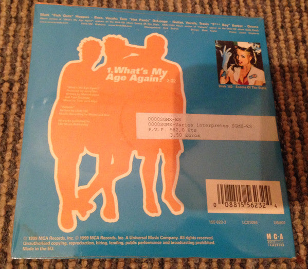 Blink-182 – What's My Age Again? - CD, Single, Cardboard - 1999 - MCA Records – 155 623-2 - Sticker on Cover - CD Mint (M-) / Cover Mint (M-)