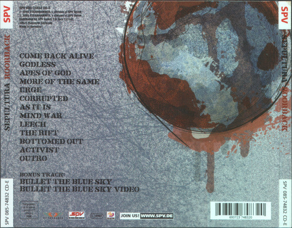 Sepultura – Roorback - CD - Nuevo sin usar pero no precintado / New unplayed but not sealed.