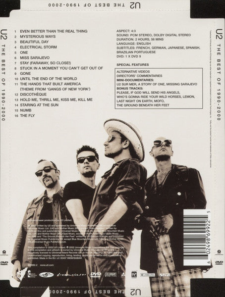 U2 – The Best Of 1990-2000 - DVD - Super Jewel Case - DVD Like New (M-) / Cover Like New (M-) / Super Jewel Case Very Good Condition (VG+)