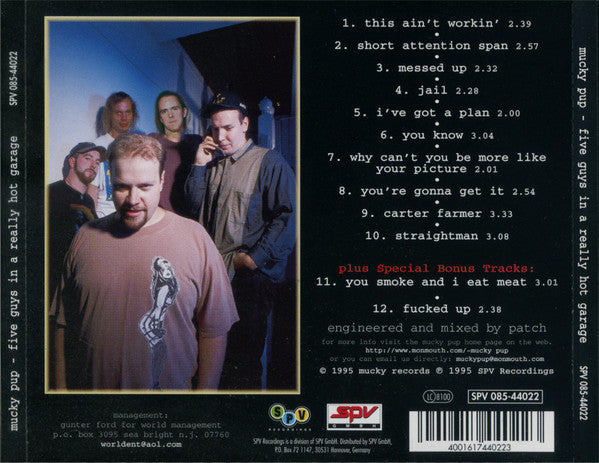Mucky Pup – Five Guys In A Really Hot Garage - CD - Como Nuevo / Like New (M- / M-)