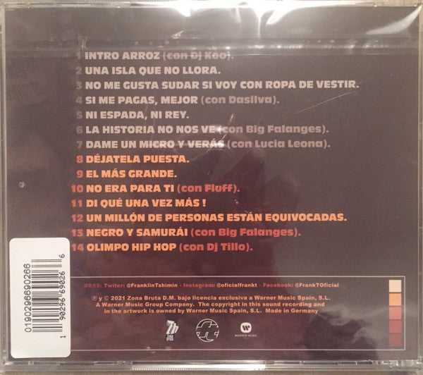 Frank T – Arroz - CD - 2021 - Zona bruta – 0190295005658