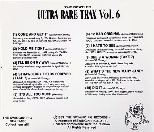 BEATLES CD Ultra Rare Trax Vol. 6