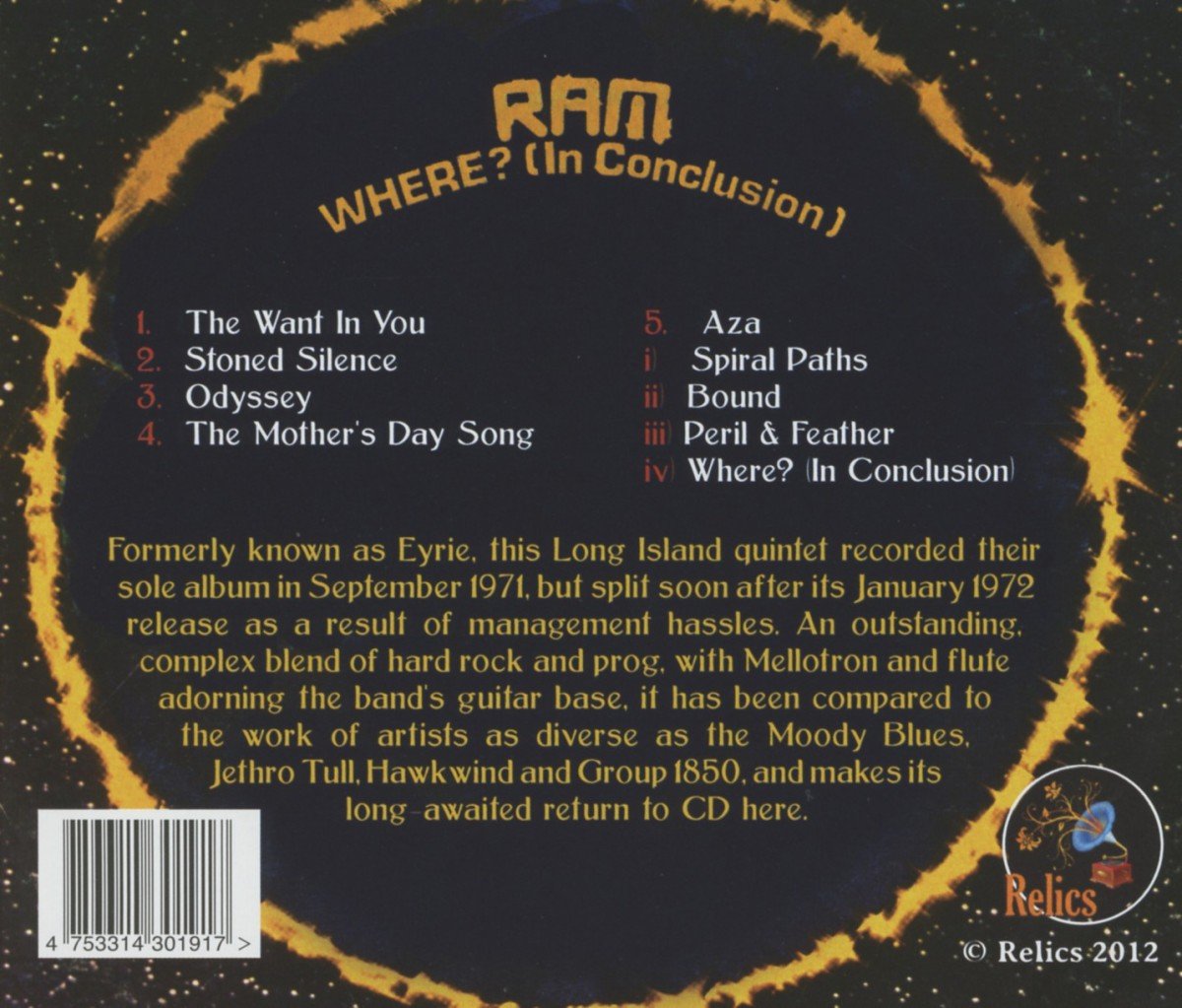 Ram – Where? (In Conclusion) - CD - NUEVO / PRECINTADO - NEW / SEALED.