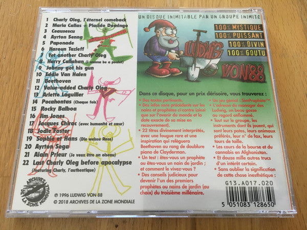 Ludwig Von 88 – Prophètes Et Nains De Jardin - CD - 2018 - Archives De La Zone Mondiale – AZMCD17 - CD Como Nuevo (M-) / Portada Como Nueva (M-)