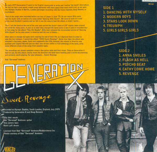 Generation X – Sweet Revenge - LP - 2016 - Munster Records – MR363 - NUEVO / PRECINTADO - NEW / SEALED.
