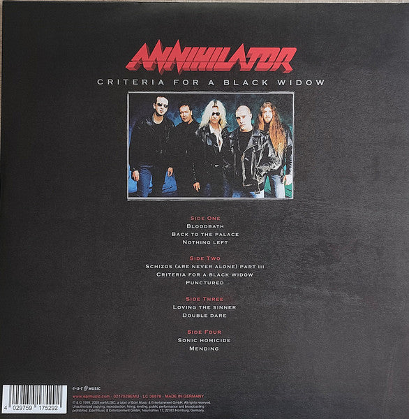 Annihilator - Criteria For A Black Widow (2xLP, RE, RM)