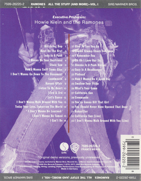 Ramones – All The Stuff (And More) - Vol. 1 - CD - Very Good Condition (VG+ / VG+)