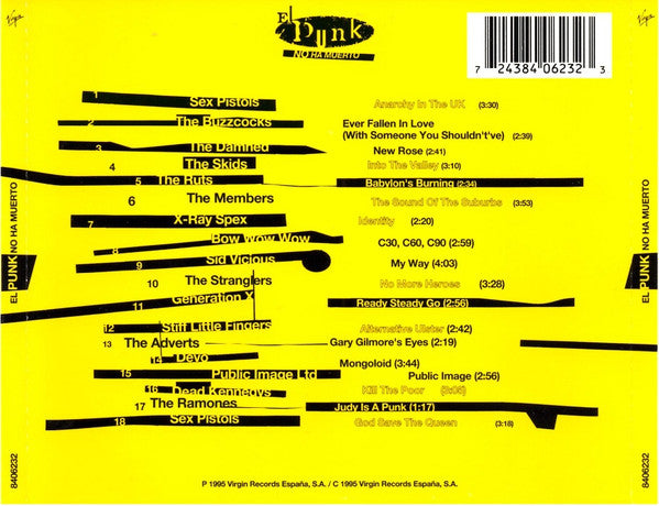 El Punk No Ha Muerto - CD - 1995 - Virgin Records España, S.A. – 8406232 - Nuevo sin usar pero no precintado / New and unplayed but not sealed.