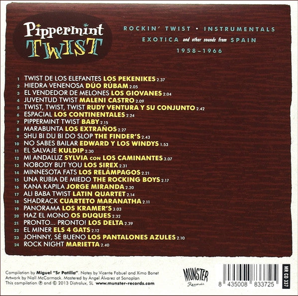 Pippermint Twist (Rockin' Twist - Instrumentals - Exotica And Other Sounds From Spain 1958-1966) - CD - 2013 - Munster Records – MR CD 337 - NUEVO - PRECINTADO / NEW – SEALED.