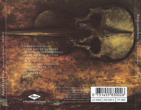 Apocalyptica – Inquisition Symphony - CD - Nuevo sin usar pero no precintado / New unplayed but not sealed.