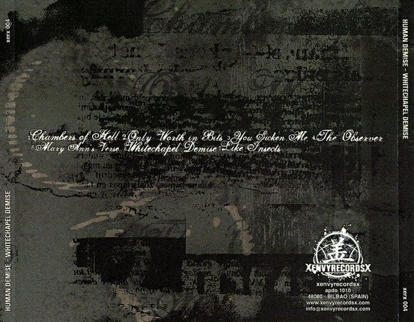 Human Demise – Whitechapel Demise - CD - New and unplayed but not sealed.
