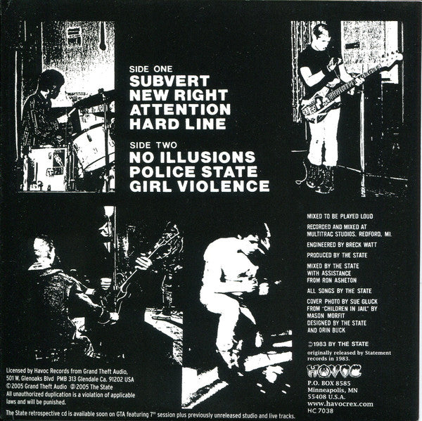 State – No Illusions e.p. - 7" - With Insert - 2005 - Havoc Records – HC 7038