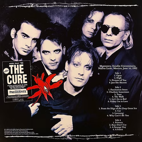 CURE 2xLP Monterrey 1992 (Yellow Mix Black Colour Vinyl) 200 Numbered Copies