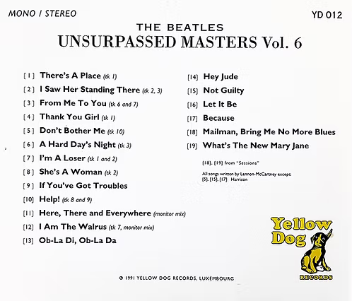 BEATLES CD Unsurpassed Masters Vol. 6 (1962-1969)