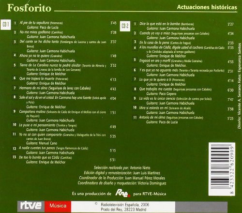 Fosforito – Historical Performances - 2xCD - Digipak - NEW – SEALED.