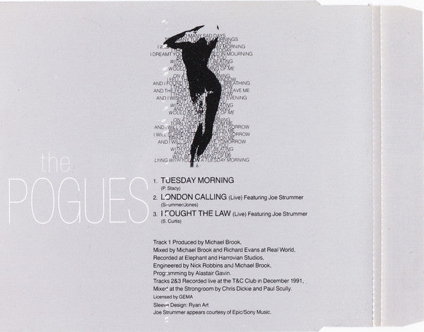 The Pogues – Tuesday Morning - CD, Single, CD2 - 1993 - WEA – YZ758CD2 - Nuevo sin usar pero no precintado / New and unplayed but not sealed.