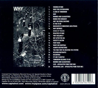 Discharge – Why - CD - Digipak - 2007 - Captain Oi! – AHOY DPX 619 - NUEVO - PRECINTADO / NEW – SEALED.