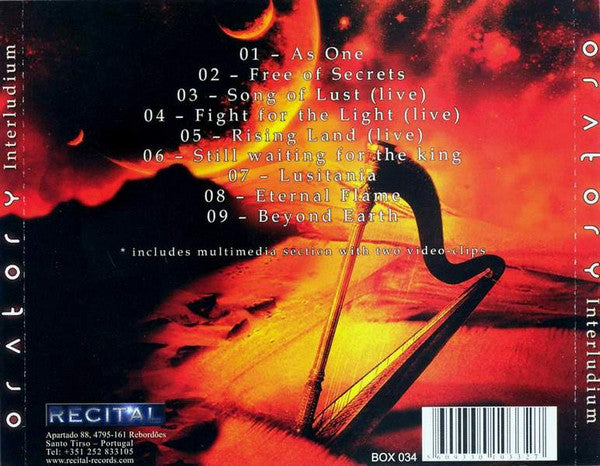 Oratory – Interludium - CD - Como Nuevo / Like New (M- / M-)