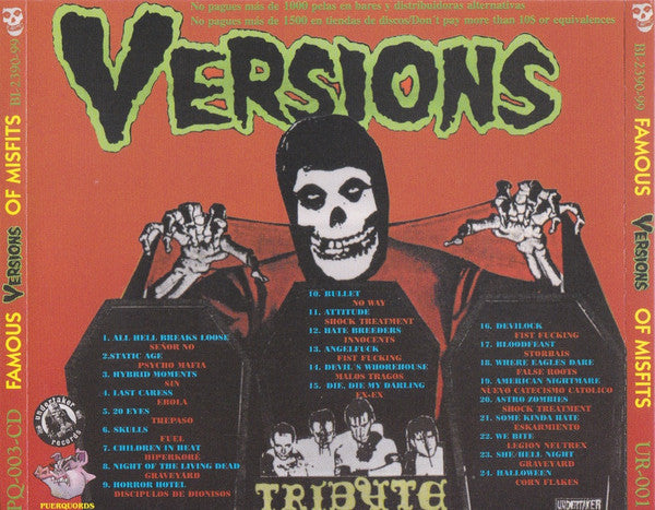 Misfits - Famous Versions Of Misfits - CD - 1999 - Undertaker Records – UR-001, Puerquords – PQ-003-CD