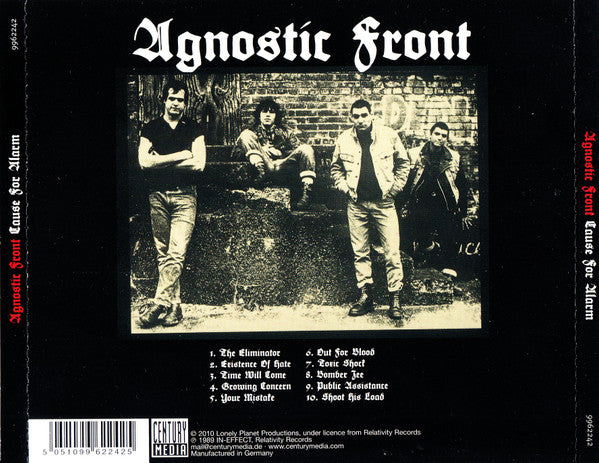 Agnostic Front – Cause For Alarm - CD - NUEVO - PRECINTADO / NEW - SEALED.