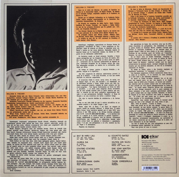 William S. Fischer – Akelarre Sorta - LP - 2021 - Elkar – ELK HG 40